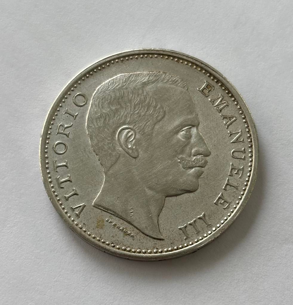 Restrike 5 Lire 1901 (Art 500/1000), Ophalen of Verzenden, Italië, Losse munt, Zilver