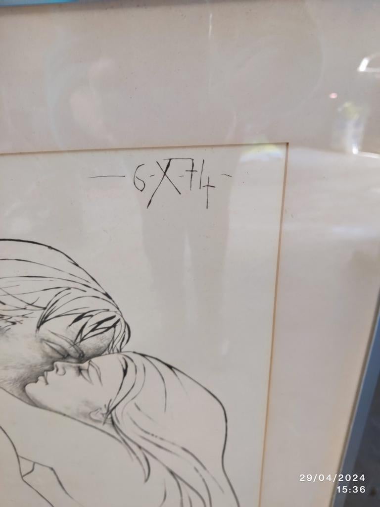 Pierre-yves Tremois lithografie getekend en ingekaderd, Enlèvement
