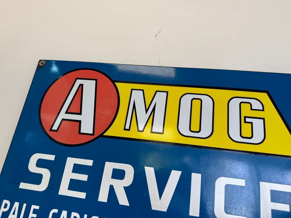 Panneau d'affichage émaillé AMOG Service, Enlèvement ou Envoi, Utilisé, Panneau publicitaire