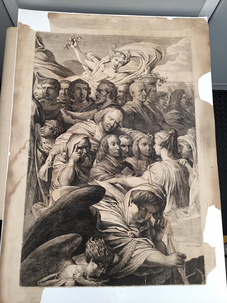 Mooie oude gravure, Ophalen