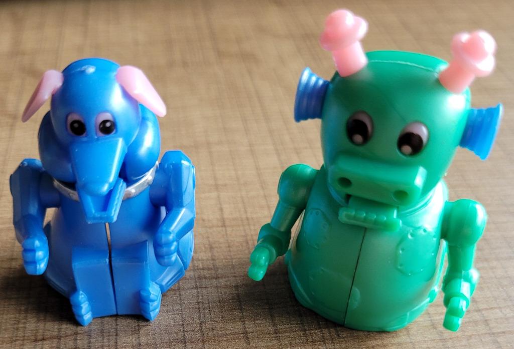 Oude verzamelfiguurtjes van Ferrero: Robotdiertjes, Verzamelen, Poppetjes en Figuurtjes, Ophalen of Verzenden, Zo goed als nieuw