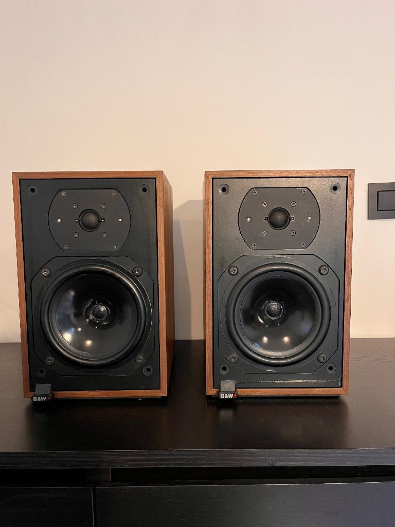 B&W DM12 vintage luidsprekers, Audio, Tv en Foto, Luidsprekerboxen, Ophalen, Gebruikt, Front, Rear of Stereo speakers, Bowers & Wilkins (B&W)