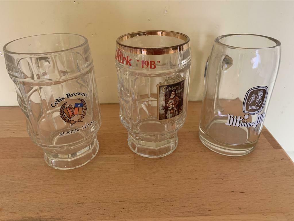 Bierpotten/bierglazen Celis & Carlsberg, Ophalen, Zo goed als nieuw, Glas of Glazen