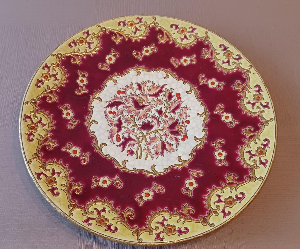 Plat - émaux de Longwy - M.P. Chevallier - Plaisance, Antiquités & Art, Antiquités | Céramique & Poterie, Enlèvement