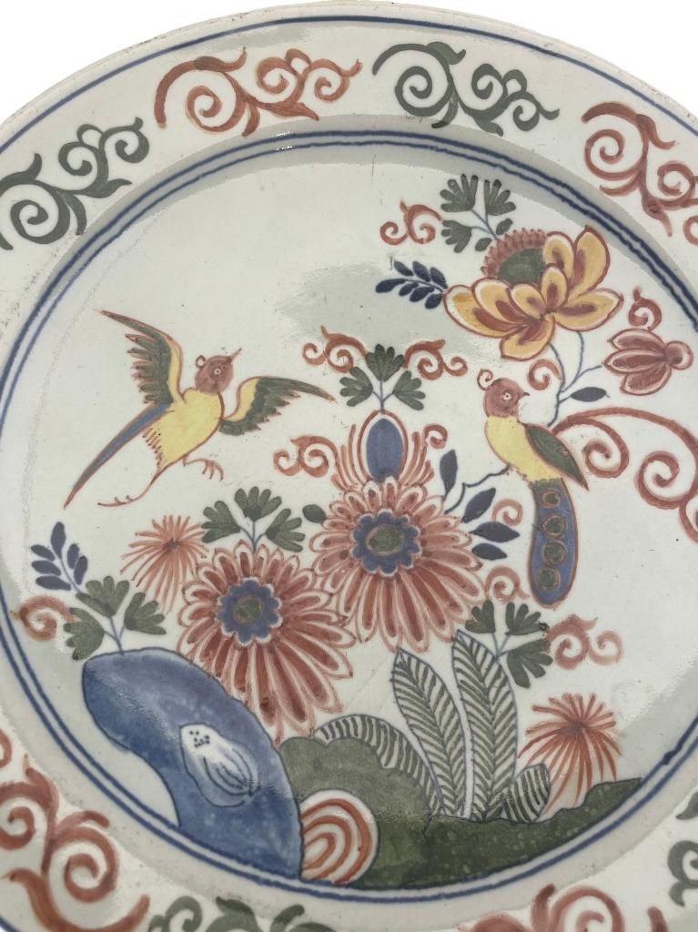 Assiette en faïence – Desvres ou Delft – Décor aux oiseaux, Antiquités & Art, Antiquités | Céramique & Poterie, Enlèvement ou Envoi
