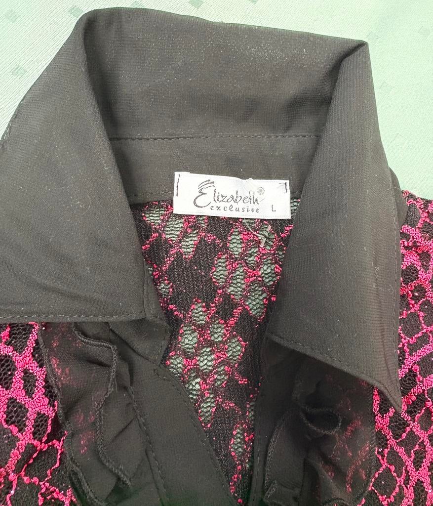 Gilet léger transparent à bouton voile noir fushia taille L, Kleding | Dames, Sans marque, Zwart, Maat 42/44 (L), Ophalen of Verzenden