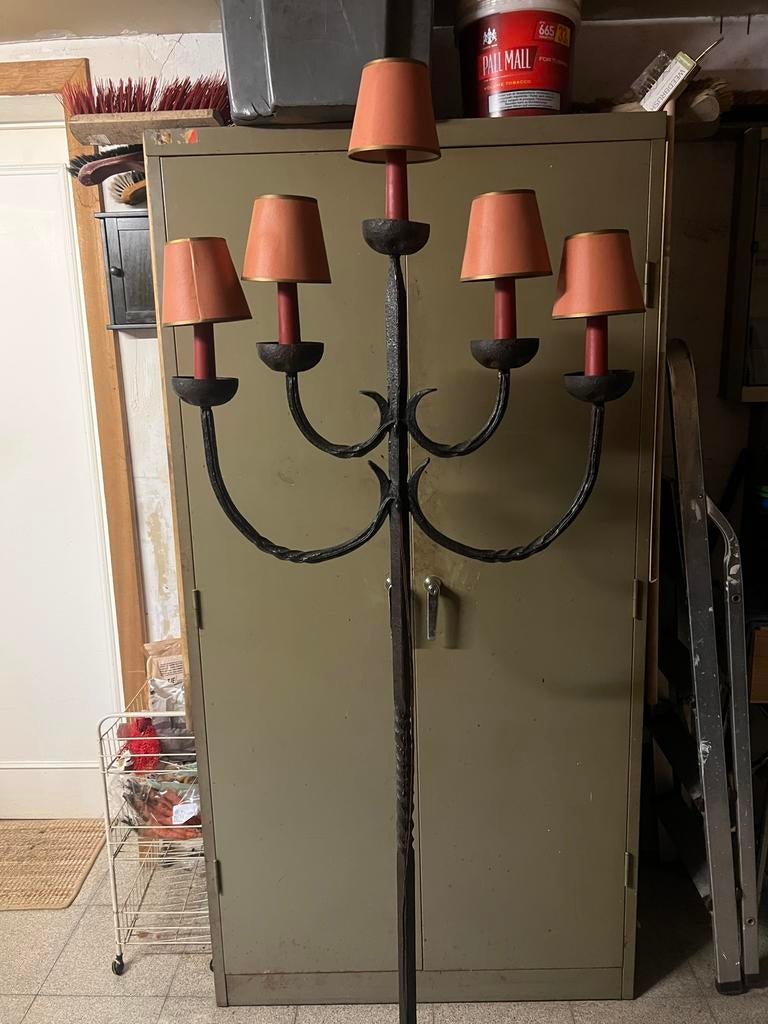 Gietijzeren staanlamp, Ophalen, Stof, 150 tot 200 cm, Gebruikt