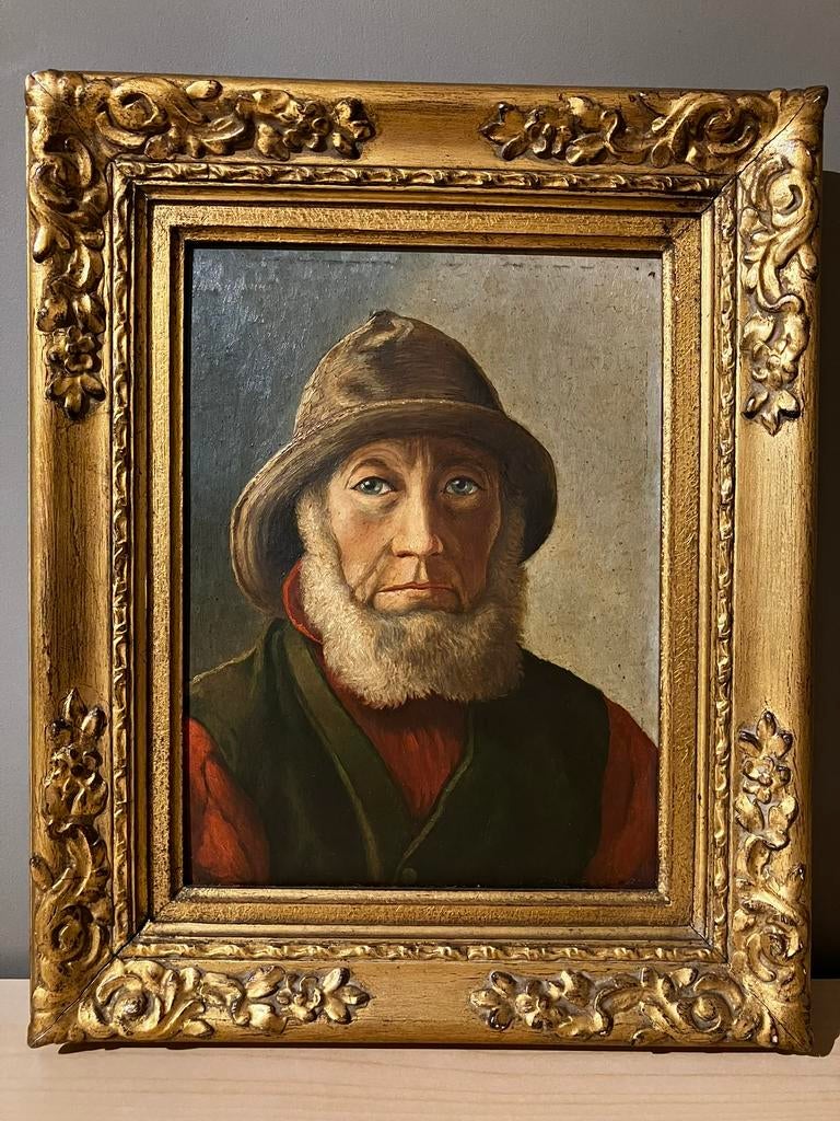 Schilderij Visser van L. Van Damme, Antiek en Kunst, Ophalen