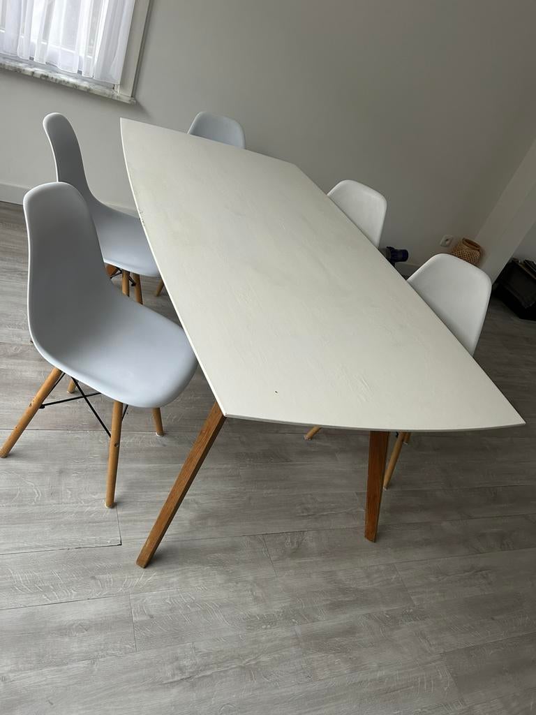 Tafel met 6 stoelen. Bieden, Huis en Inrichting, Tafels | Eettafels, Ophalen, Gebruikt