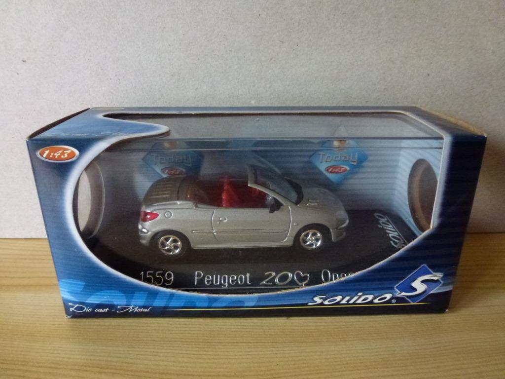 1:43 Solido Peugeot 206 CC open of gesloten cabrio, Hobby en Vrije tijd, Ophalen of Verzenden, Zo goed als nieuw, Auto, Solido