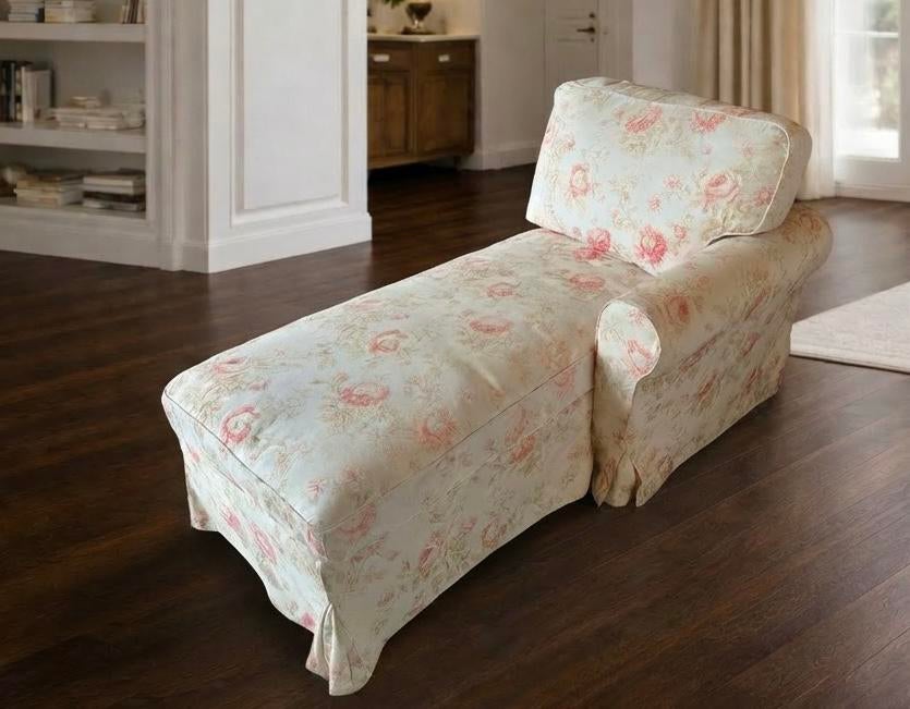 Méridienne IKEA EKTORP – tissu écru floral - peu utilisé, Maison & Meubles, Fauteuils, Comme neuf, Tissus, Enlèvement