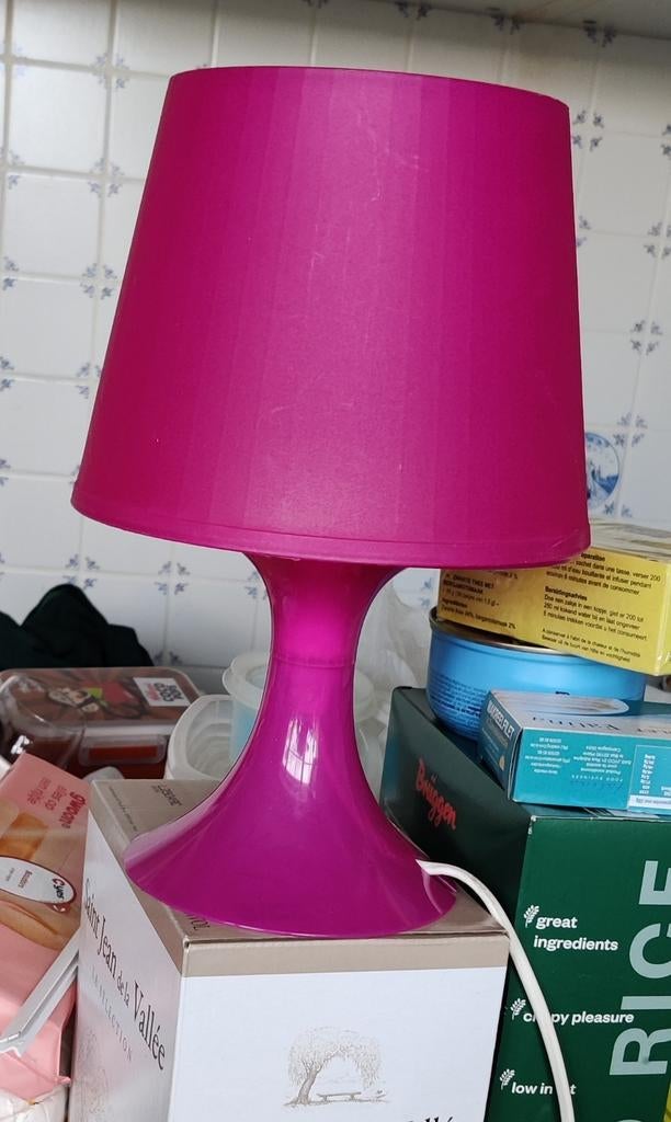Roze vintage lamp Ikea, Ophalen, Zo goed als nieuw
