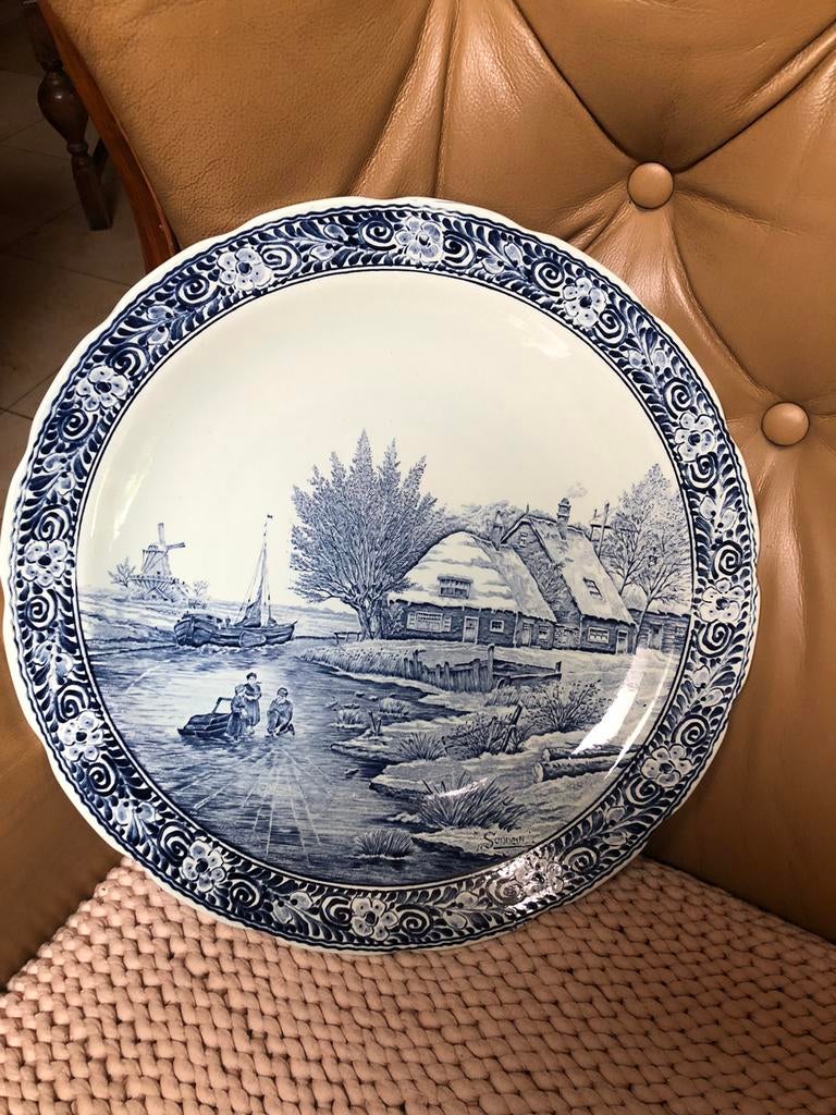 Delfts bord met landschap, Antiek en Kunst, Ophalen