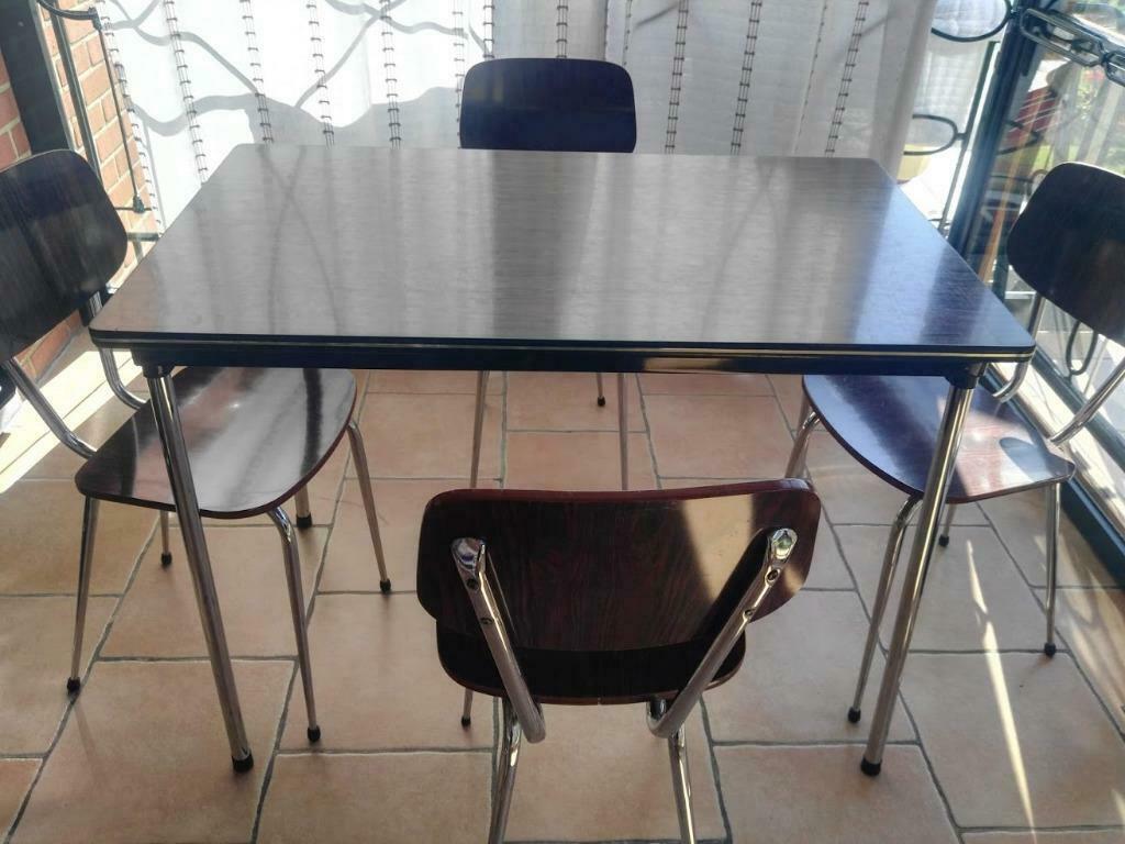 table de cuisine et 4 chaises vintage, Maison & Meubles, Enlèvement, Comme neuf