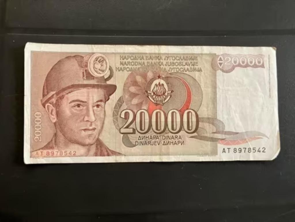 YOUGOSLAVIE 20000 DINARA mijnwerker, Postzegels en Munten, Ophalen of Verzenden, Joegoslavië