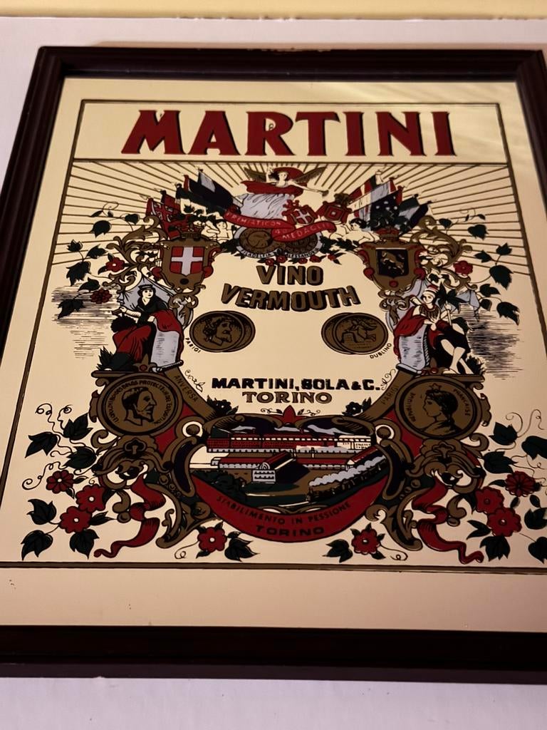 Reclame spiegel Martini, Antiek en Kunst, Ophalen of Verzenden