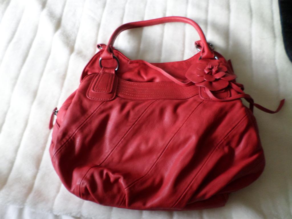 sac  en cuir, Ophalen of Verzenden, Gebruikt, Rood, Handtas
