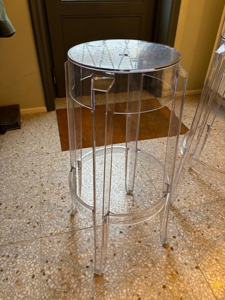 Tabourets Kartell Charles Ghost / Philippe Starck - H 75 cm, Maison & Meubles, Enlèvement, Utilisé, Plastique