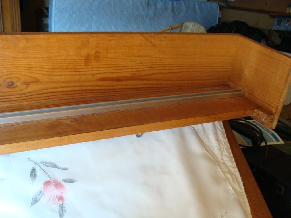 cache-rail en bois avec rail inox, pour tenture, Enlèvement