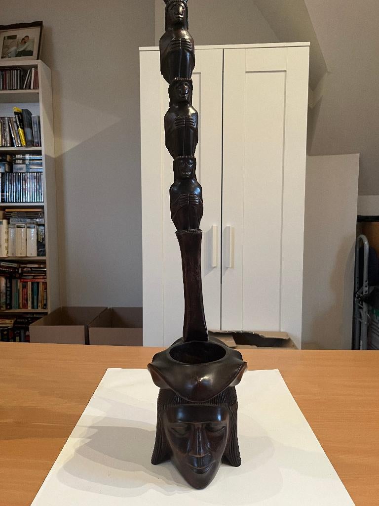 Houten handgemaakte sierpot, Antiek en Kunst, Ophalen