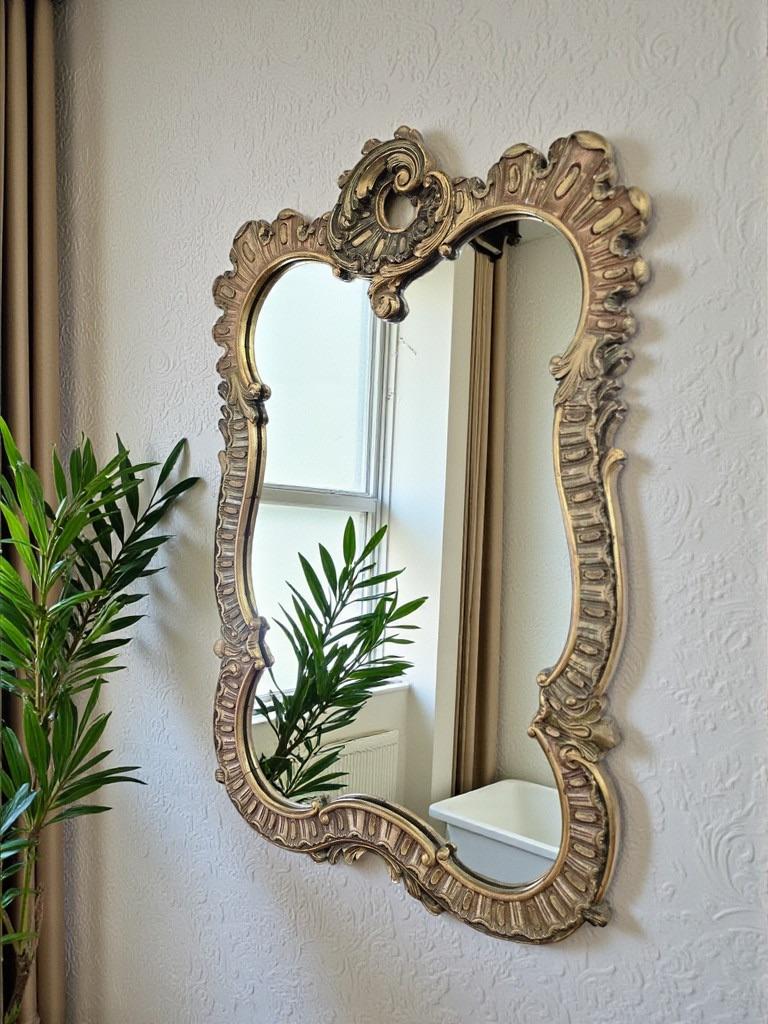 Miroir/miroir mural baroque doré vintage, Enlèvement ou Envoi