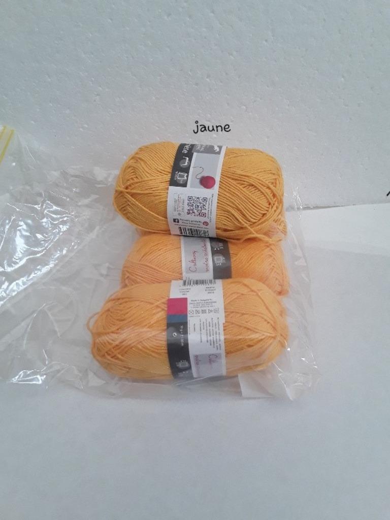 pelote de laine , coton acrylique , comète jaune, Envoi, Neuf, Tricot ou Crochet, Aiguille
