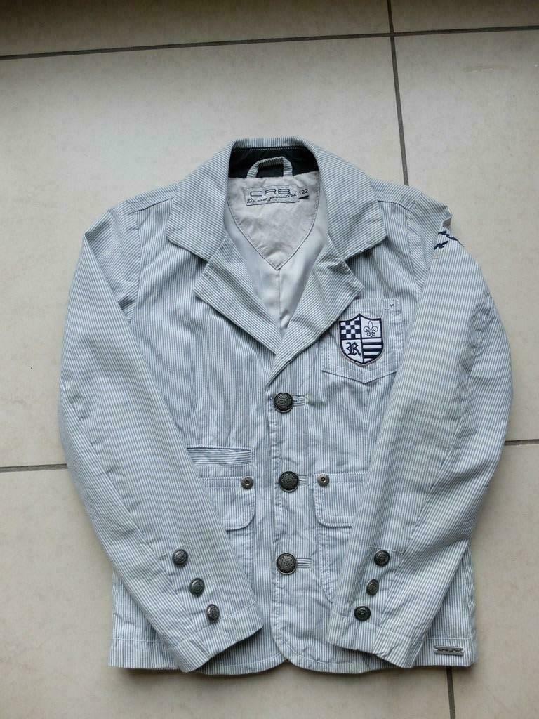 grijs gestreepte jas/vest CRB Maat 122 (jongen), Ophalen of Verzenden, Zo goed als nieuw, Jongen, Jas