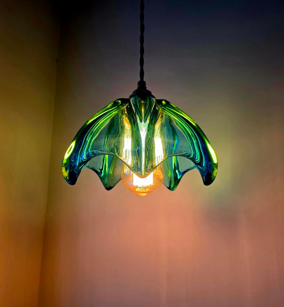 Lampe suspendue vintage en verre de Murano., Antiquités & Art, Enlèvement ou Envoi