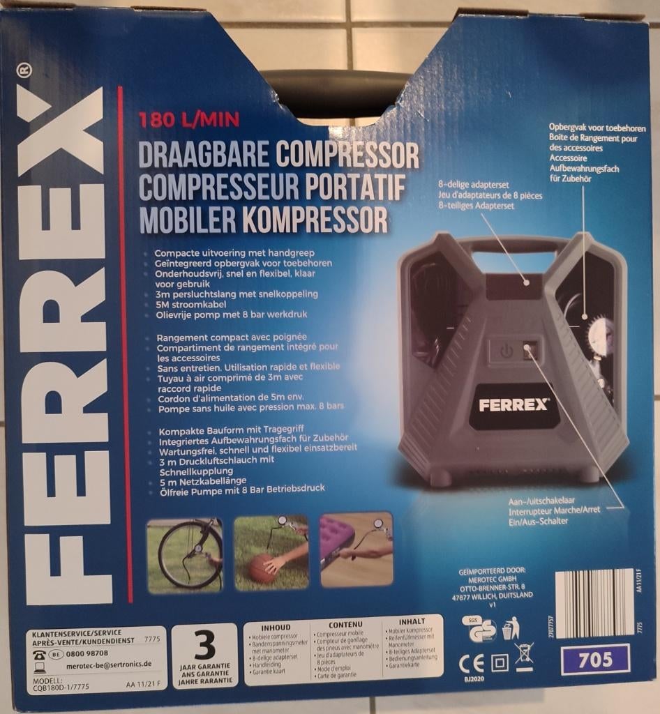 Compresseur portatif, Enlèvement ou Envoi, Comme neuf