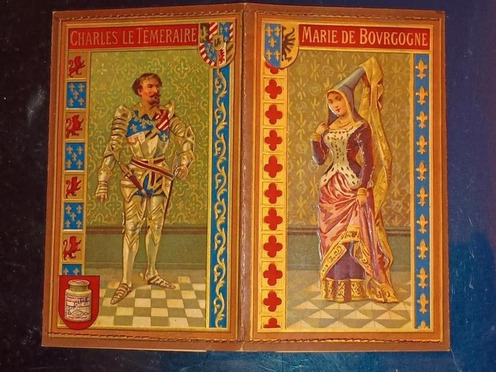 1890 Liebig folder-card, Marie Bourgogne Charles Temeraire t, Ophalen of Verzenden