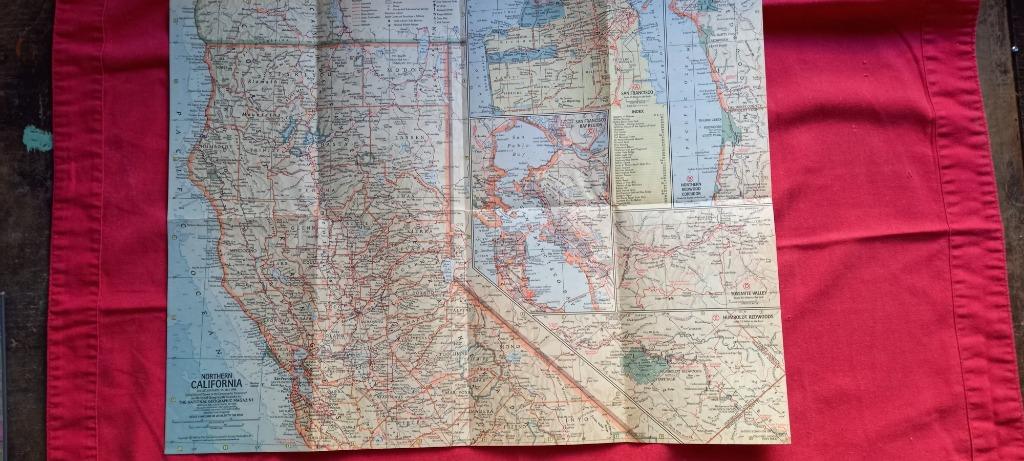 Map California Noord en Zuid 1966, Ophalen of Verzenden, Landkaart