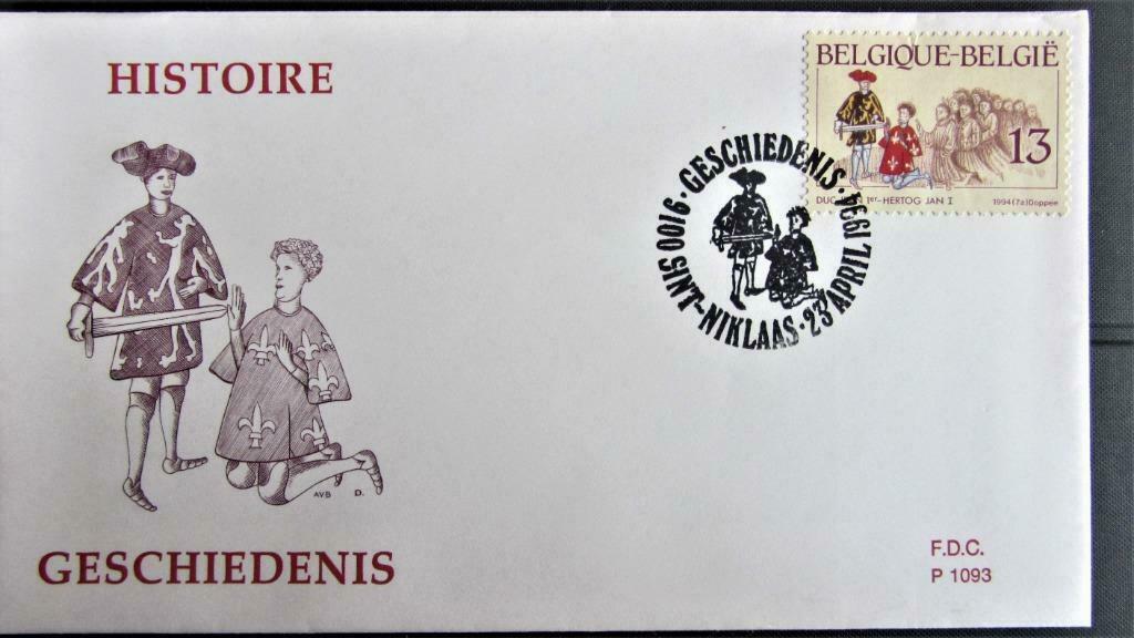 FDC - BELGIË- GESCHIEDENIS., Postzegels en Munten, Ophalen of Verzenden, Gestempeld, Overige thema's