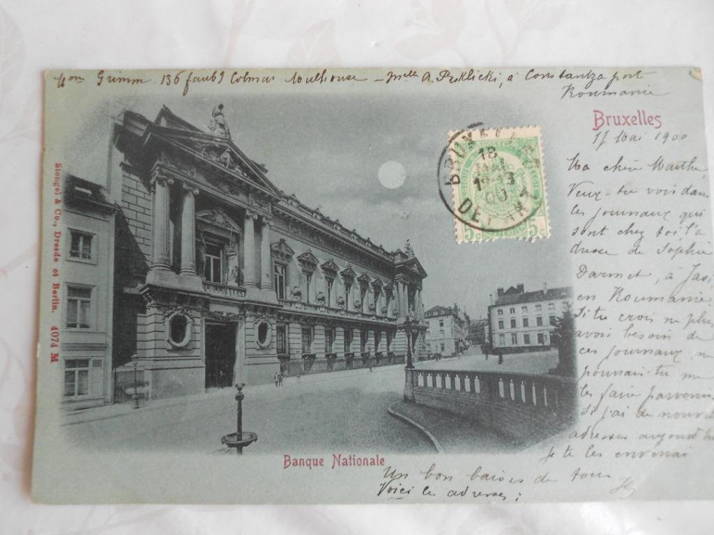 carte postale Banque nationale, Bruxelles, vers 1900, Enlèvement ou Envoi, Avant 1920, Non affranchie, Bruxelles (Capitale)