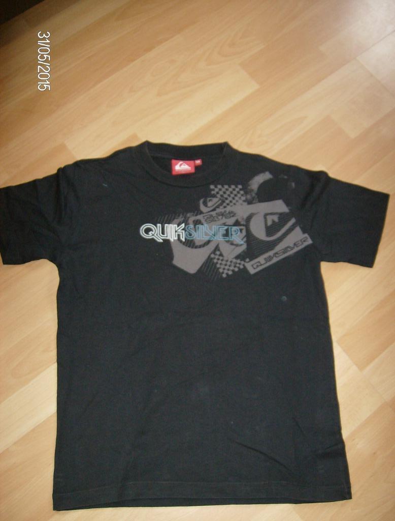 t-shirt zwart merk quiksilver - maat 14, Garçon, Quiksilver, Enlèvement ou Envoi, Chemise ou À manches longues