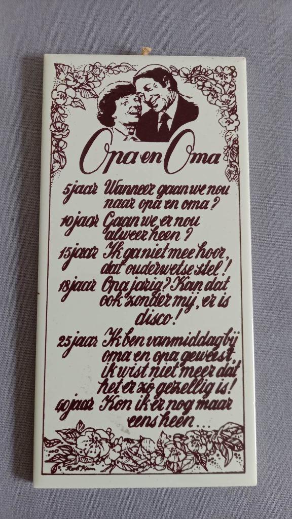 Vintage / retro wandtegels (vaak met boerenspreuken) - 1, Enlèvement ou Envoi