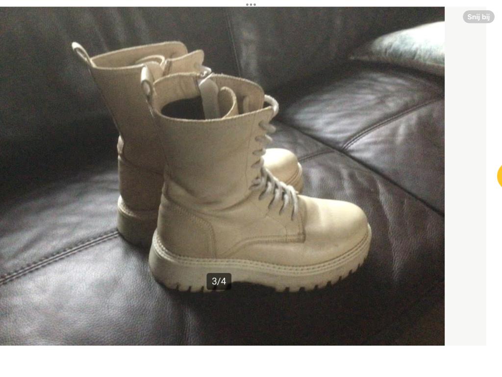 Lederen bottines maat 37, Kleding | Dames, Schoenen, Beige, Zo goed als nieuw, Wandelschoenen, Ophalen of Verzenden