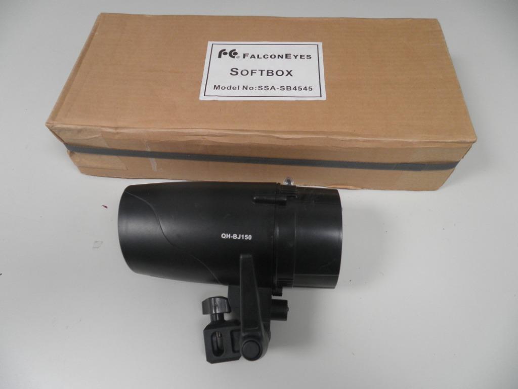 falcon eyes 150 met softbox, Ophalen of Verzenden, Gebruikt, Lamp of Flitsset