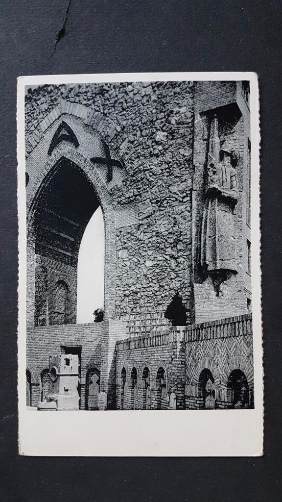 Postkaart Diksmuide Kaaskerke Ijzertoren Joe English -beeld, Ophalen of Verzenden, 1940 tot 1960, Gelopen, West-Vlaanderen