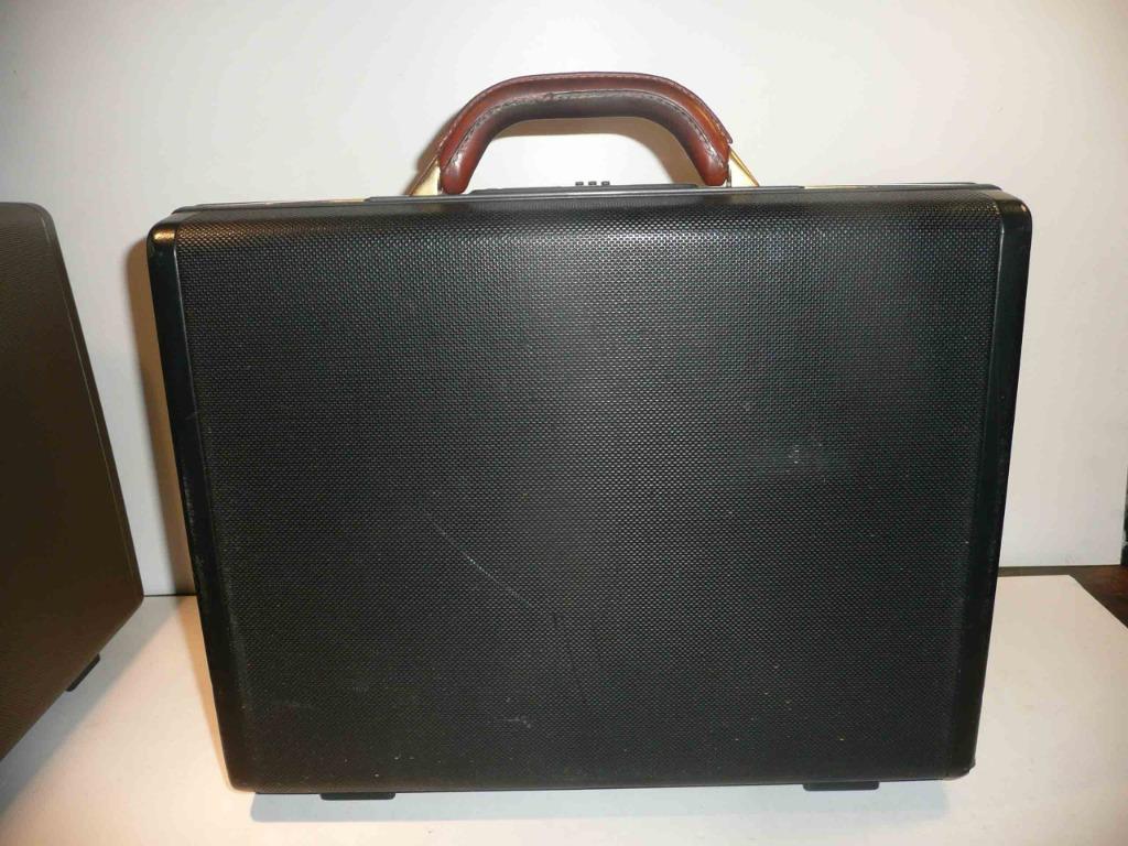 Vintage SAMSONITE Attaché hoesje - Black Carbon, Handtassen en Accessoires, Gebruikt, Zwart, Aktetas of Boekentas, Leer