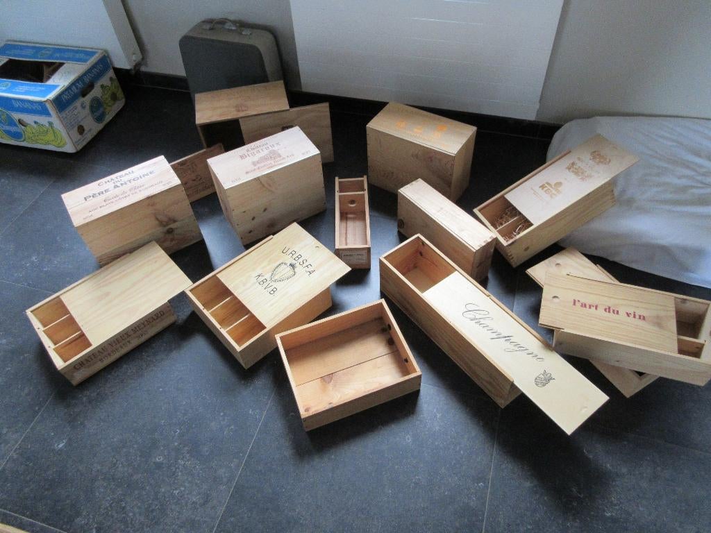 Diverse houten kisten houten krat wijnkist verpakking wijn, Ophalen