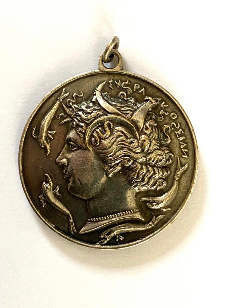 Oud-Griekse medaille - brons/zilver - Artemis, Ophalen of Verzenden, Brons