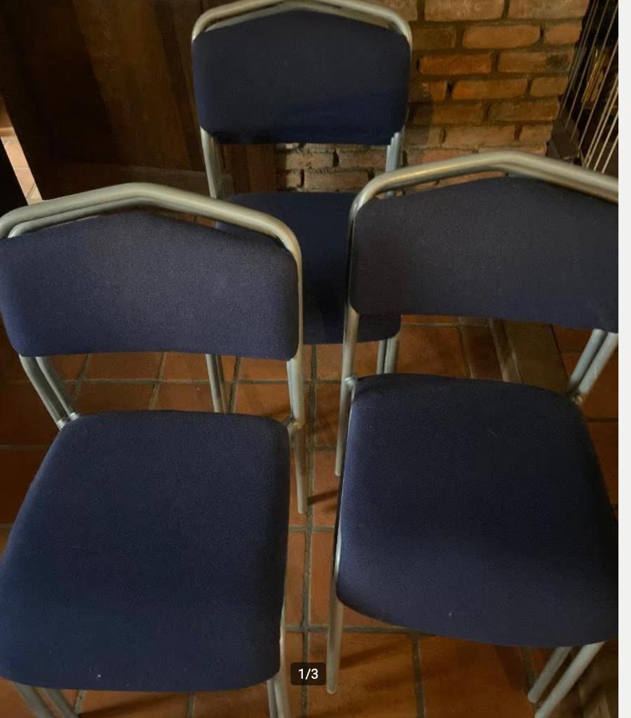 6 stoelen ikea stapelbaar -stevig, Ophalen, Grijs, Stof