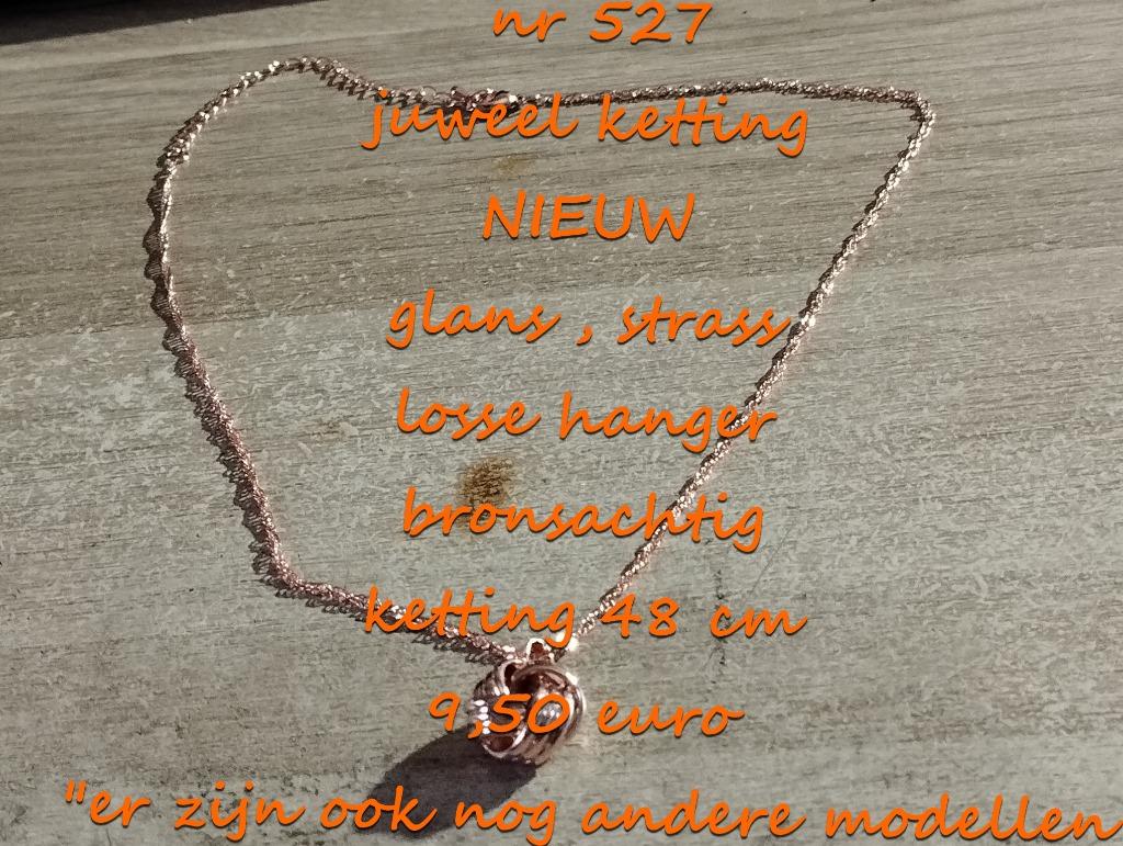 527. juweel ketting , NIEUW , @LAATSTE STUK@ verzending inbe, Overige materialen, Overige kleuren, Met strass, Verzenden
