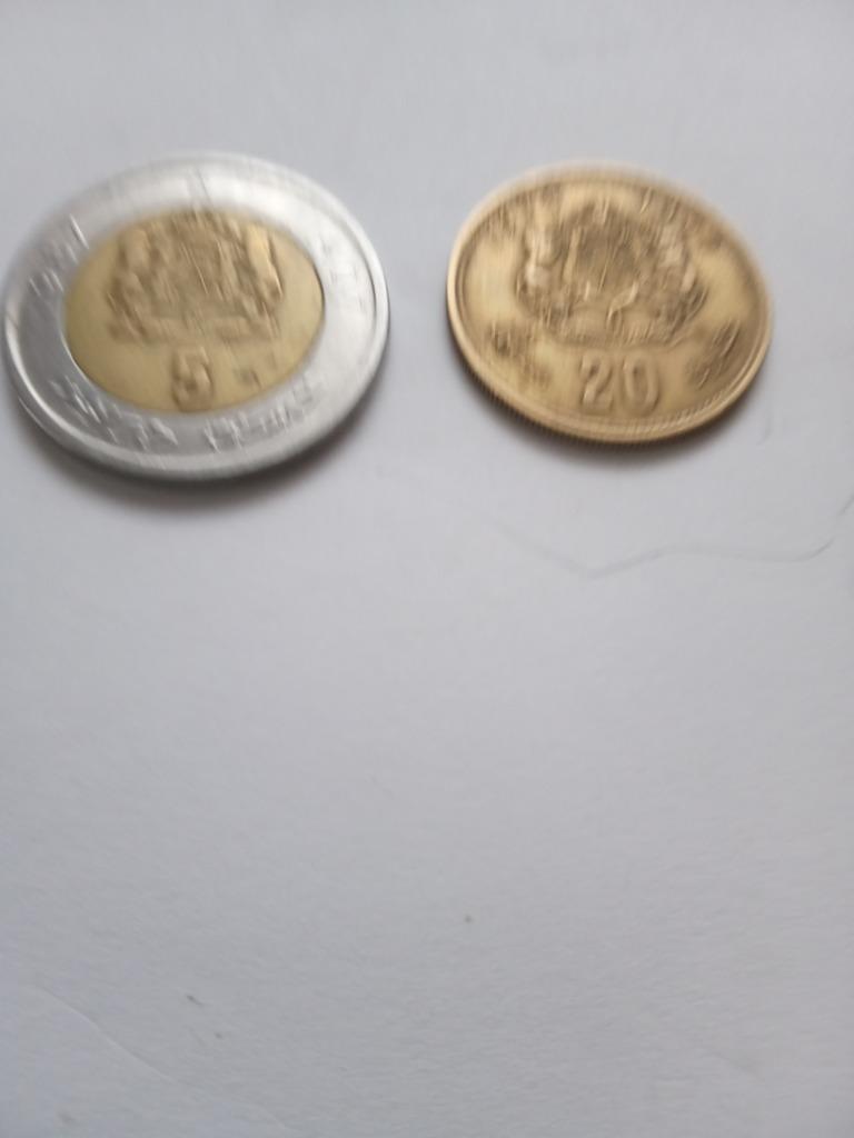 maroc 5 dirham hassam ii 1987et 20cent 1974, Envoi, Utilisé
