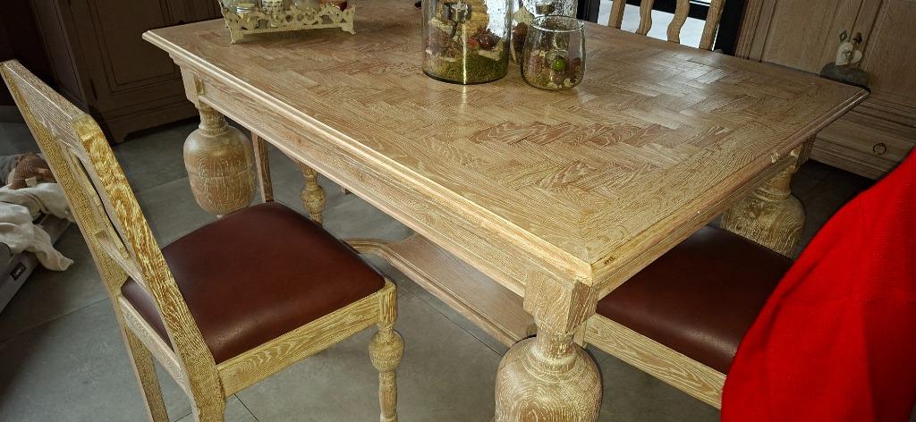 Antieke tafel met 6 mooie stoelen, Antiek en Kunst, Ophalen