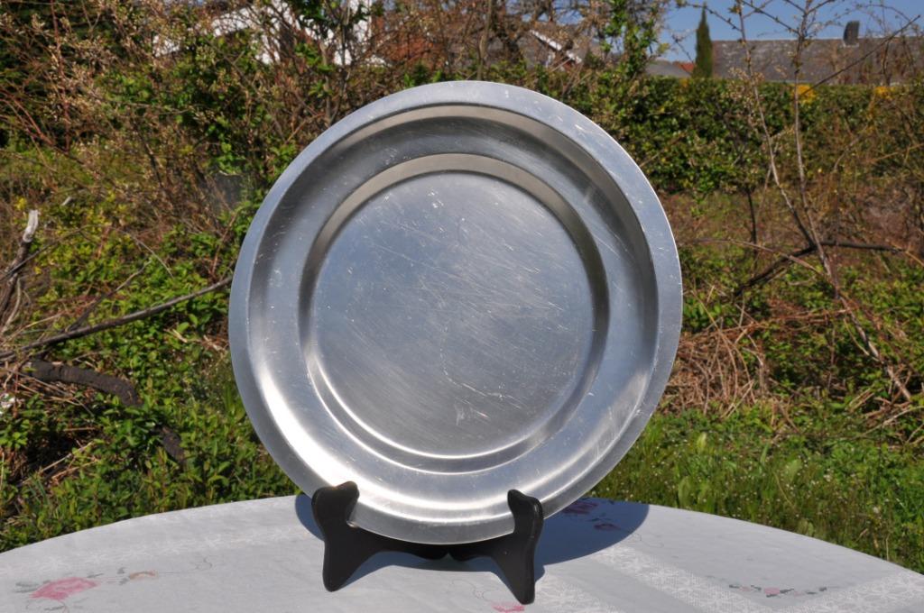 plat rond en inox, Maison & Meubles, Enlèvement ou Envoi, Utilisé, Autres matériaux, Autres types