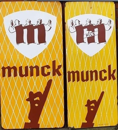 Dit rechtse bord gezocht van Munck pils brouwerij De Gomme, Collections, Enlèvement ou Envoi, Comme neuf
