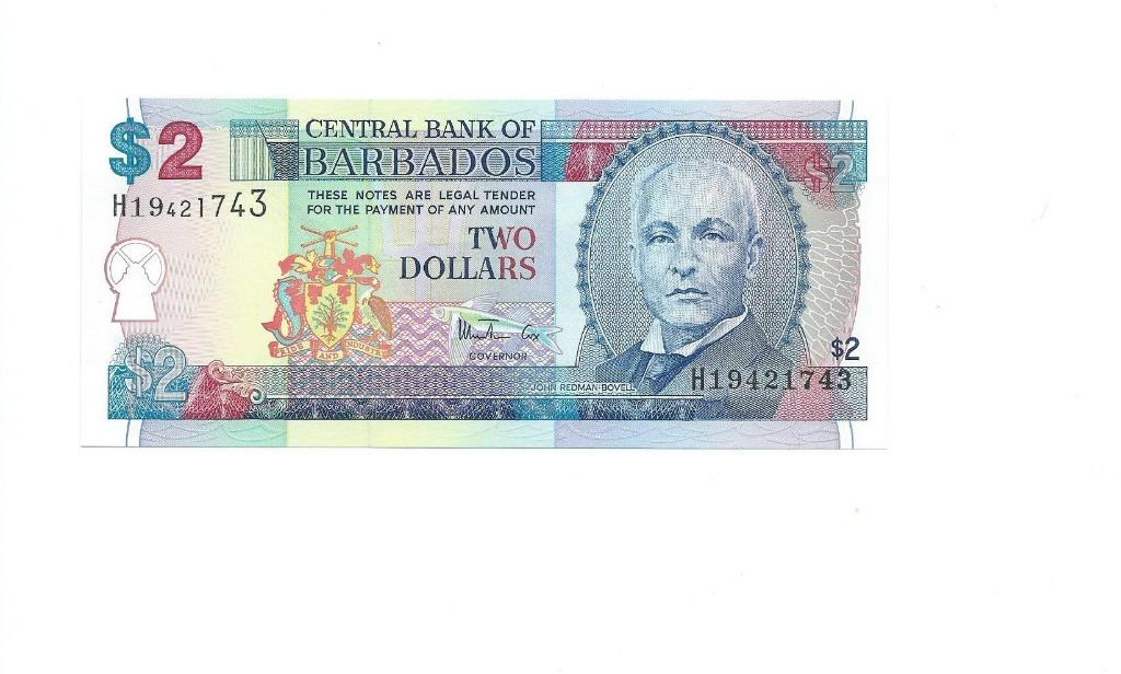 Barbados, 2 Dollars ND(1998), UNC., Enlèvement ou Envoi, Amérique du Nord, Billets en vrac