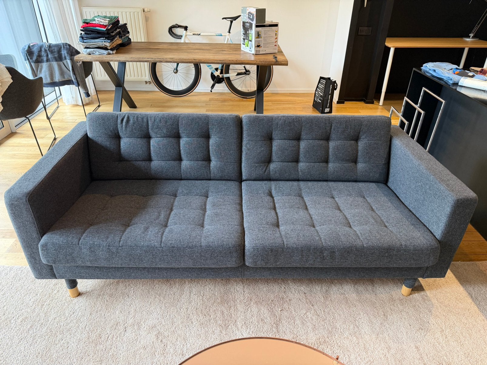 IKEA Landskrona 3 zitplaatsen, donkergrijs, Ophalen, Zo goed als nieuw, Hout
