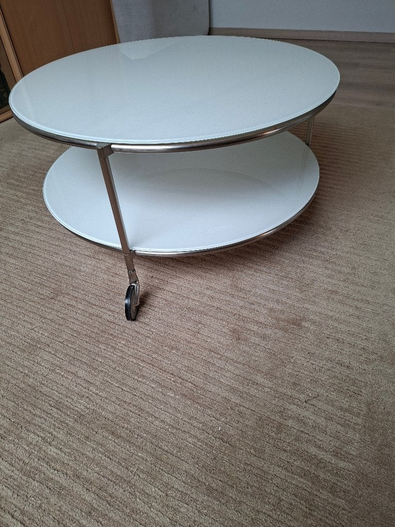 vintage rond salontafeltje, Huis en Inrichting, Tafels | Salontafels, Ophalen, Rond, 50 tot 100 cm, Zo goed als nieuw